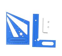 Règle carrée du travail du bois Règle à angle droit des règles à angle multi angle de mesures d'alliage en aluminium outil de marquage en alliage pour les projets de travail du (Bleu)