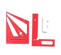 Règle carrée du travail du bois Règle à angle droit des règles à angle multi angle de mesures d'alliage en aluminium outil de marquage en alliage pour les projets de travail du (Rouge)