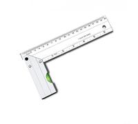 Règle carrée en alliage d'aluminium à 90 degrés avec niveau à bulle, outil de mesure en forme de L pour le travail du bois, échelle métrique double face et pouces, 20 à 50 cm (30 cm)