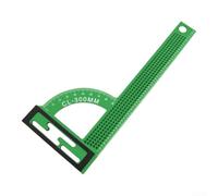 Règle carrée en alliage d'aluminium pour le travail du bois - 300 mm à angle droit - Pour mesure précise des mesures métriques et en pouces - Outil de menuiserie - Vert