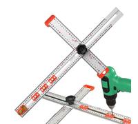 Règle carrée en T, règle en T réglable pour le dessin, règle de positionnement de perçage 2 en 1, règle carrée en T de 63,5 cm, équerre en T coulissante réglable pour marquage, outils de jauge de