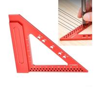 Règle carrée multi-triangle en alliage d'aluminium pour menuiserie et travail du bois - 150 × 130 mm - Outil de mesure, dessin, disposition d'angle et marquage de ligne