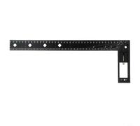 Règle carrée multifonctionnelle 30 cm/40 cm en alliage d'aluminium 90 degrés outil de marquage pour menuiserie avec trous d'angle, noir (40 cm)