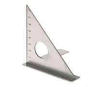 Règle carrée triangulaire 3D en acier inoxydable pour le travail du bois avec angle de 45 degrés pour couper et encadrer la conception, finition argentée environ 87