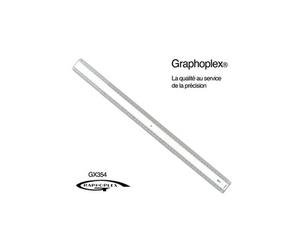 Règle ciceros 2 biseaux blancs + bosselage 50 cm - graphoplex