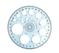Règle circulaire - Guide de mesure circulaire, traceur de formes transparentes | Outil de dessin en acrylique avec marquages gravés, projets d'esquisse, rouleau de dessin d'architecture pour
