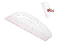 Règle Courbe de Couture Transparente pour Patrons Débutants, 0,04 Pouce | Acrylique PC Plastique, Repères 0,5 et 1cm, Sections Emmanchure et Encolure, Atelier Couture