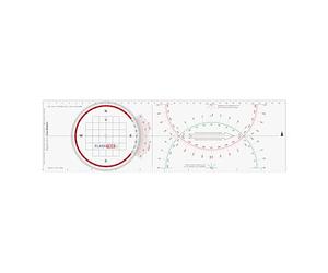 Règle Cras + Rapporteur Breton Tricolore - Outil de Navigation 2 en 1 pour Carte Marine Double Échelle 1/50000 & 1/100000 - PVC Cristal Durable - Matériel Nautique pour plaisancier & permis hauturier