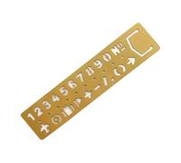 Règle créative multifonction en laiton - Marquages transparents - Construction légère et portable - Matériaux durables - Pour scrapbooking - Chiffres dorés
