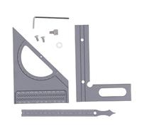 Règle d'angle 3D pour le travail du bois, rapporteur réglable de 0 à 180 degrés (Gris argenté)
