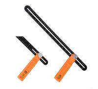 Règle d'angle biseautée coulissante réglable en T avec trois équerres pour une mesure précise et fiable de l'angle dans le travail du bois et la construction (40 cm)