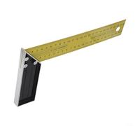 Règle d'angle carré en acier à 90 degrés - Règle triangulaire robuste à bord droit pour la fabrication d'armoires - Installation de sol - 350 mm (25 cm + 35 cm)