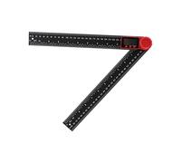 Règle d'angle d'affichage numérique 2 en 1 Finder d'angle noir de plastique en plastique pour la température de travail de mesure 0 ℃～ + 50 ℃ (300 mm)