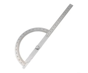 Règle d'angle de 180 degrés en acier inoxydable avec graduations transparentes et joint réglable pour la menuiserie, l'esquisse architecturale et plus encore