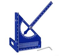 Règle d'angle de précision en alliage d'aluminium de 0 à 180 °, outil de marquage rapide pour le travail du bois avec rapporteur semi-circulaire traité CNC (bleu)