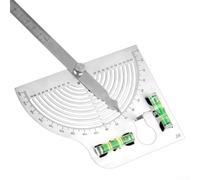 Règle d'angle en acier inoxydable avec rapporteur et niveau pour le travail du bois, plage de mesure de 0 à 180 degrés, outil de disposition multifonction épais (type creux)