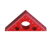 Règle d'angle en alliage d'aluminium avec échelle métrique et en pouces, outil de mesure de la hauteur à angle droit pour le travail du bois et la menuiserie (rouge)