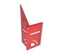 Règle d'angle en alliage d'aluminium pour le travail du bois avec rapporteur et localisateur pour mesurer l'angle d'onglet 3D et outil de dessin au trait avec queue d'aronde (rouge)