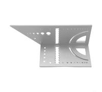 Règle d'angle en alliage d'aluminium pour le travail du bois avec rapporteur et localisateur pour mesure d'angle d'onglet 3D et outil de dessin au trait avec queue d'aronde (argent)