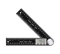 Règle d'angle numérique 2 en 1 200 mm avec écran LCD, résolution 0,1°, construction en fibre de verre pour le travail du bois, noir