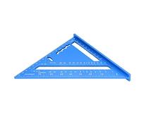Règle d'angle pour le travail du bois | Alliage d'aluminium avec écailles gravées | Équerre de charpentier à 45/90 degrés pour les projets de menuiserie/bricolage | Côtés 18,5 cm (Blue)