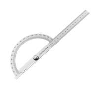 Règle d'angle professionnelle en acier inoxydable - Rapporteur réglable à 180 degrés pour bricolage, dessin et utilisation étudiante, corps robuste de 280 × 14 mm avec graduations transparentes