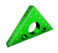 Règle d'angle triangulaire en aluminium pour les tâches de précision du travail du bois, y compris la disposition des joints à onglet et l'encadrement avec système à double échelle CM INCH (vert)