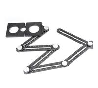 Règle d'angles de construction portable à 6 plis Règle de mesure des angles de perçage Guide de perçage en céramique Outil de mesure en aluminium