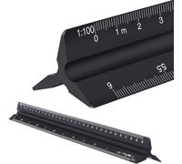 Règle D'architecte Triangulaire En Aluminium,Métrique 1:20,1:25,1:50,1:75,1:100,1:125,Standard 30,5 Cm Environ,Pour Architectes,Étudiants,Dessinateurs Et Ingénieurs,Noir.
