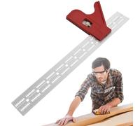 Règle de bord pour le travail du bois, règle de marquage du bois - Règle professionnelle pour charpentier - Règle de positionnement pour le travail du bois, règle de