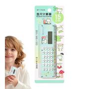 Règle de Calculatrice 2 en 1 - Calculatrice numérique multifonctionnelle de 15 cm, Mini Machine à additionner de Bureau de Dessin animé Mignon | Fourniture Scolaire légère et Portable pour, ét