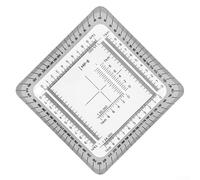 Règle de coordonnées géographiques en acrylique et rapporteur pour arpentage de génie de construction avec systèmes de grille métrique UTM MGRS USNG, 7 cm x 7 cm