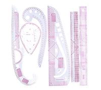 Règle de courbe française 6pcs / ensemble Sécrit à l'échelle de couture transparente précise Règle de couture pliable Modèle de dessin métrique pour la conception de vêtements de bricolage