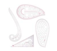 Règle de courbe MMABEUTF pour la couture, outil de forme variée multifonctionnement, règle de conception d'épreuves de classement en plastique, 4pcs Clothing Making Mesuring Kit