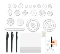 Règle de courbe pour la création de modèles, règle de modèle de dessin, Outil de règle de dessin, Ensemble de motifs de graffitis pour scrapbooking, bricolage, avec 3 stylos, pâte à modeler, guide, 20