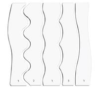 Règle de courtepointe en acrylique, modèle de matelassage ondulé | Modèle de courtepointe en acrylique précis | Ensemble d'outils de matelassage portable de 5 pièces, gabarit de convivial pour