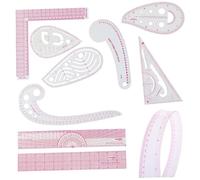 Règle de courtepointe, règle de la courbe française 9pcs / ensemble Modèle dessin métrique couture pliable à l'échelle