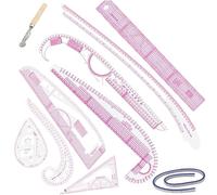Règle de couture 9 pièces règle de vêtements précision pour coudre métrique courbe française papier à motif multifonction pour la couture modèle dessin outil tailleur pour vêtements brico