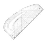 Règle de couture avec 5 pochoirs à boutons circulaires à 3 œillets - Outil de mesure en acrylique - Outil de mesure pour la fabrication de motifs en acrylique - Outil de gabarit transparent pour