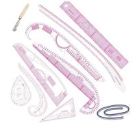 Règle de couture de motif ensemble | Souverain de couture 9pcs souverain de vêtements de précision pour coudre métrique de la courbe française Papier de motif multifonction pour le modèle de dessin d
