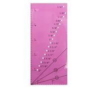 Règle de couture en acrylique facile à utiliser avec repères noirs - Échelle de précision de 15/30/45 degrés - Pour loisirs créatifs, projets de patchwork, tissu antidérapant - Rose rouge