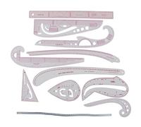 Règle de couture polyvalente, lignes claires et détaillées, haute précision, outil de couture pratique, 11 pièces