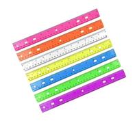 Règle de dessin avec trou de 30,5 cm - Dirigeants colorés et transparents - Échelle en pouces et en centimètres - Outil de mesure mathématique - Trou de suspension