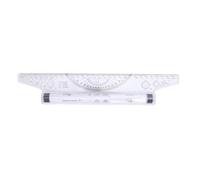 Règle de dessin en ligne parallèle, mesure claire légère et portable avec rapporteur d'angle intégré et trou de crayon pour dessiner des arcs et des cercles (30 cm)