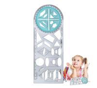 Règle de dessin géométrique - Modèle de dessin mathématique, échelle rotative multifonction, outil de dessin incassable pour étudiants, pochoir artistique géométrique créatif | pour l'école