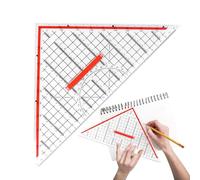 Règle de dessin géométrique - Outil de graduation triangulaire en ABS transparent de 32 cm, dispositif de disposition d'ingénierie, instrument de mesure avec système de guide d'angle | Design précis