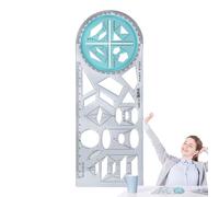 Règle de dessin géométrique - Pochoir de modèle pour et étudiants | Outil de mesure mathématique pour le croquis, l'écriture, la pratique de la géométrie, la classe d'art, le design, le dessin