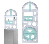 Règle de dessin - Règle pour modèles géométriques de 24 x 9,5 cm, pour l'apprentissage des mathématiques, outil de dessin géométrique flexible avec structure en ABS