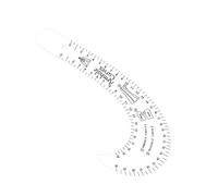 Règle de français pour la couture avec construction, White | Corps de dessin en acrylique, échelles en centimètres imprimées, guides d ', tâches de mise en page de