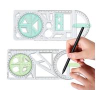 Règle de géométrie - Ensemble de modèles de dessin multifonctions en ABS tr